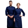 side opening 3 buttons restaurant chef women jacket coat working wear unisex