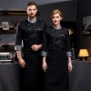 2023 Italy restaurant contrast collar cuff chef coat Chinese chef jacket uniform Color Black