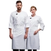 2023 restaurant staff Bread bakery Pastry chef coat jacket uniform front open double breasted Color White