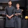 2023 restaurant staff Bread bakery Pastry chef coat jacket uniform front open double breasted Color Grey