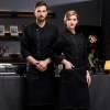 2023 restaurant staff Bread bakery Pastry chef coat jacket uniform front open double breasted Color Black